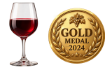 red glass & medal red glass & medal